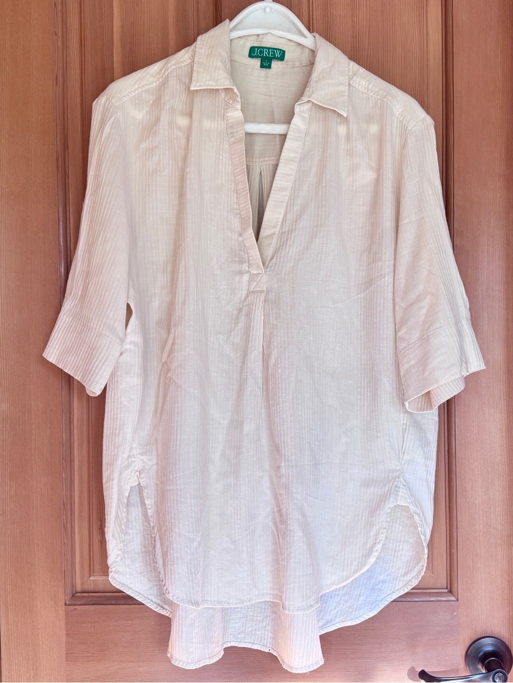 J. Crew Women's Cream Pullover/Cover up Shirt - small